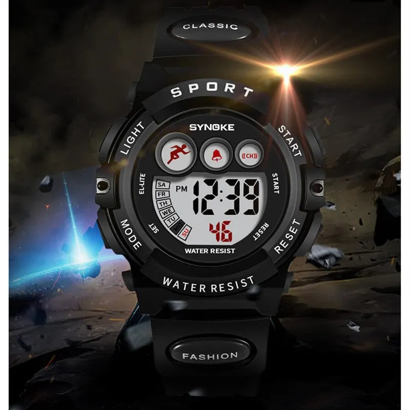 Kids Sport Digital Watch Waterproof Children's Watch with Colorful Band