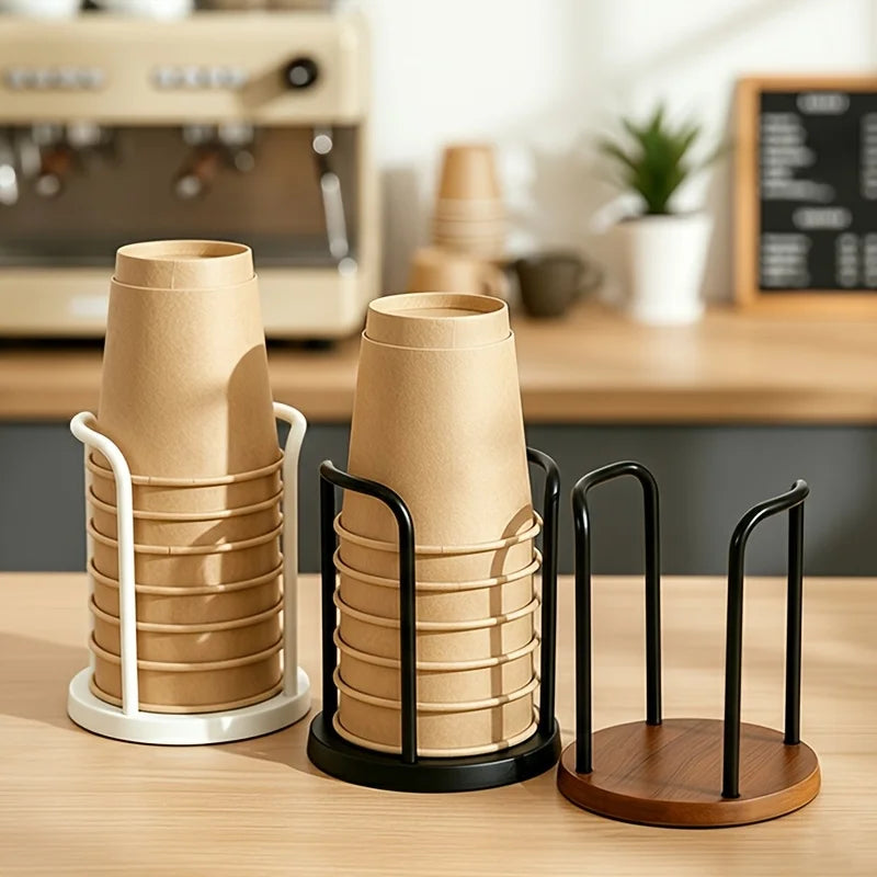 Disposable Cup Holder Multi-Function Coffee Organizer Desktop Storage Rack for Home and Kitchen