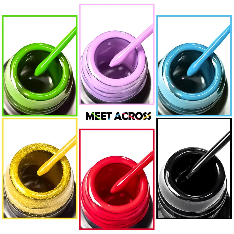 5ml Nail Art Gel Polish with Ultra-Fine Brush for French & Stripe Design