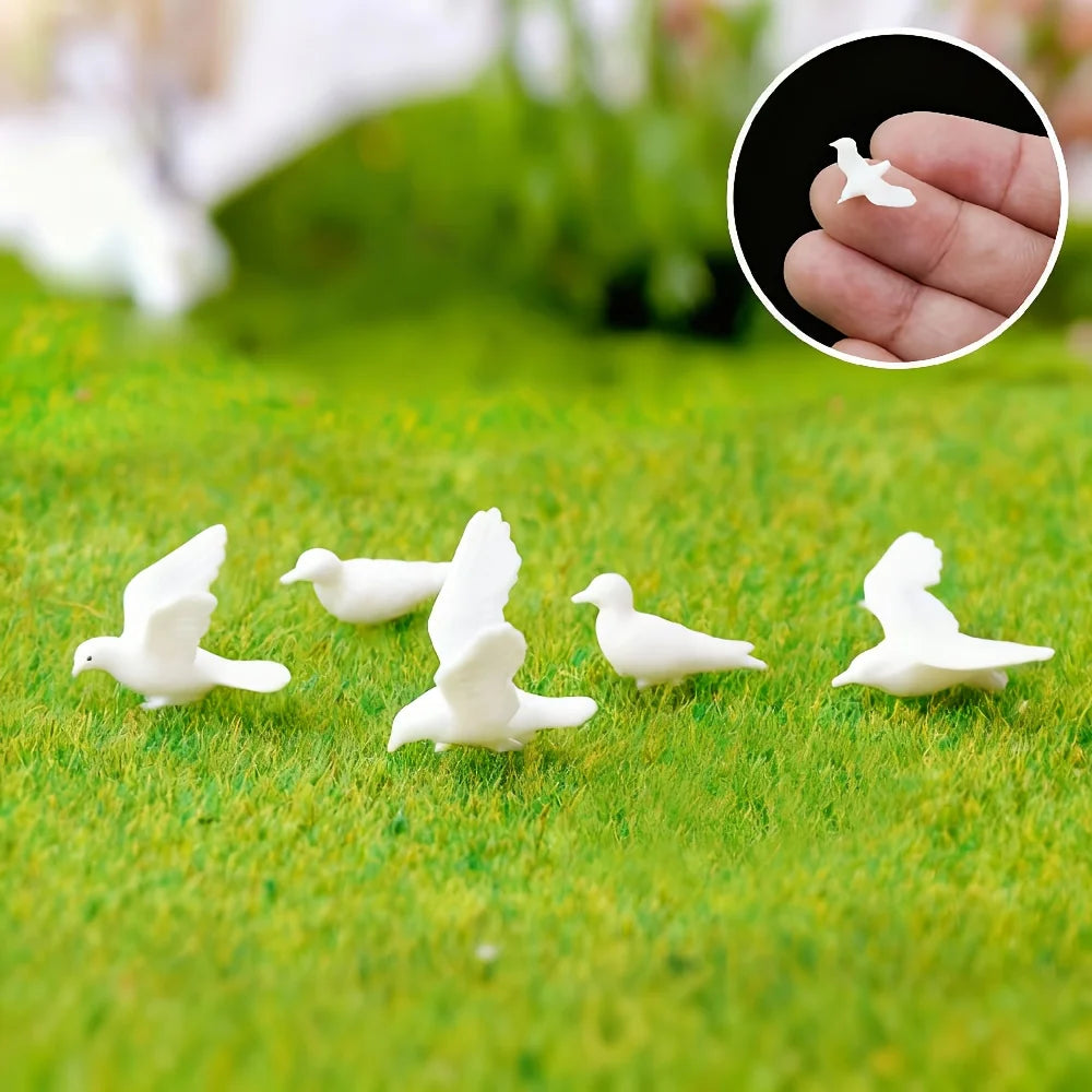 6pcs Miniature Bird Model Set for Scene Decoration and Crafting - Simulation Pigeon Animal Accessories