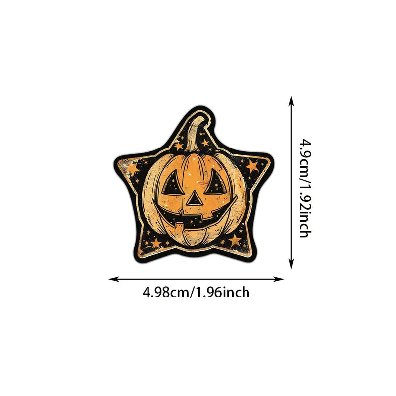 50PCS Waterproof Halloween Stickers Pumpkin Witch Handmade Phone Laptop Luggage Decals