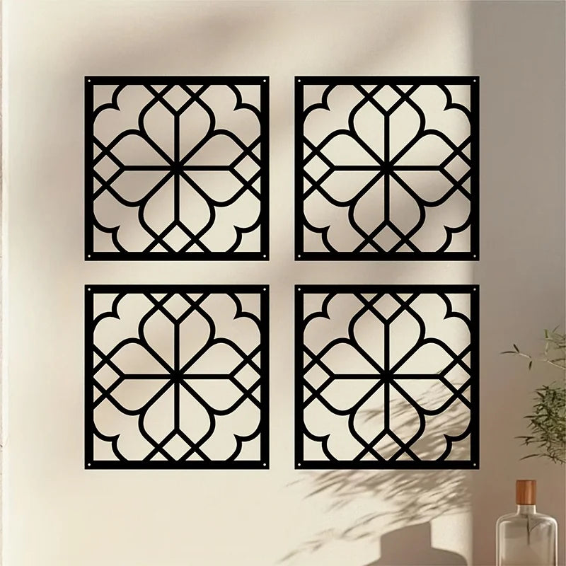 Industrial Carved Metal Wall Art - Leaves Rustic Iron Sculpture for Home & Entryway