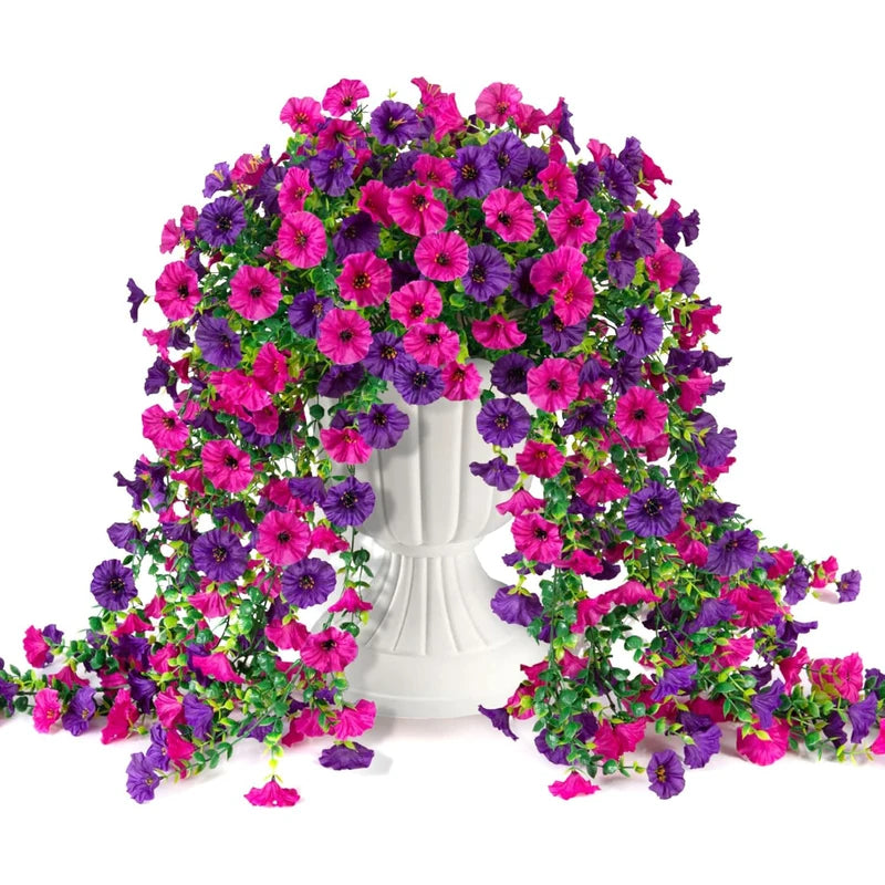 Artificial Flower Vine Morning Glory for Wedding Home Garden Decor - 75cm