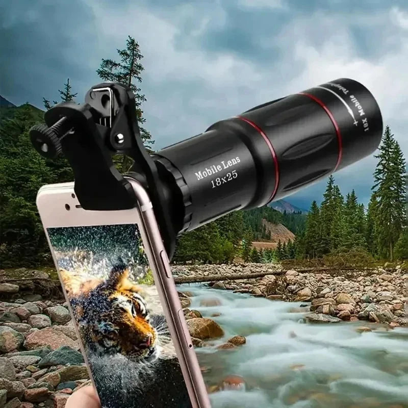 HD Monocular Telescope with Phone Attachment 18X25 Compact Telephoto Lens