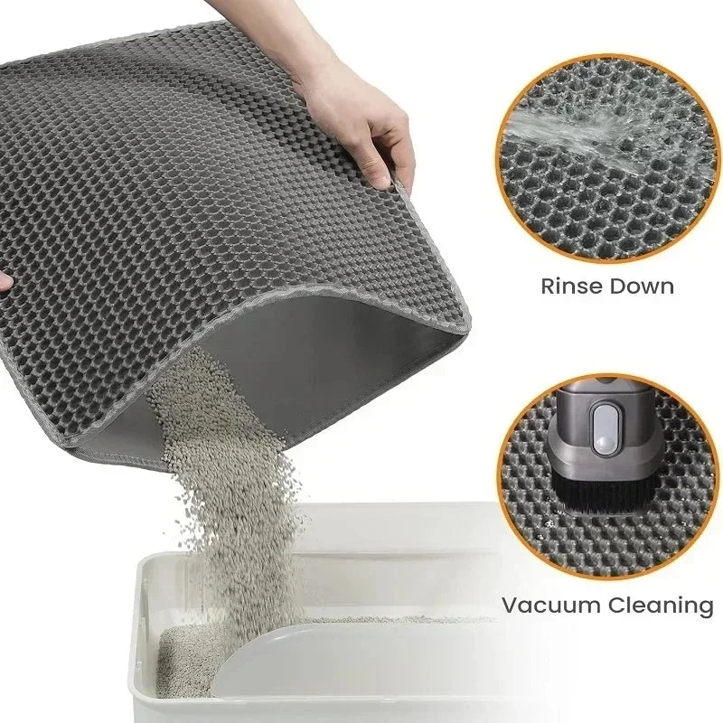Waterproof Double Layer Cat Litter Mat Non-Slip Washable Pet Floor Protector