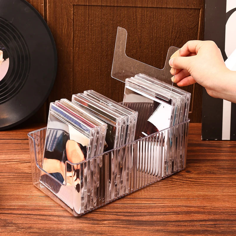 Large Capacity CD DVD Storage Box Acrylic Organizer Dustproof Desktop Rack