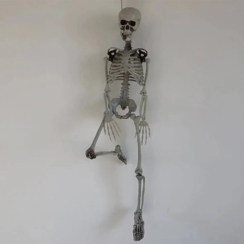 Full Size Movable Skeleton Skeleton Sculpture for Halloween Yard Garden Patio Decor