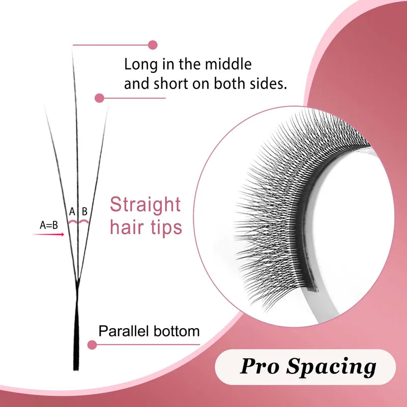 False Eyelash Extensions 3D/4D V Shape Premade Russian Volume Natural Lash Set