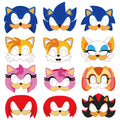 12 Pcs Superhero Hedgehog Paper Masks for Costume Party Halloween Christmas