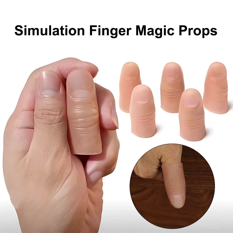 Fake Finger Magic Trick Props - Realistic Silicone Close-Up Vanishing & Appearing Finger Toy for Pranks and Performances