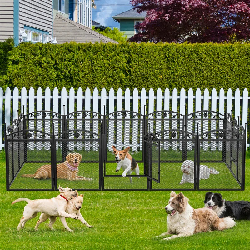 Heavy Duty Dog Playpen with Waterproof Pad 8 Panels Outdoor Indoor Fence