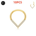 Heart-Shaped Drop Nose Ring - 16G Stainless Steel Men & Women Jewelry