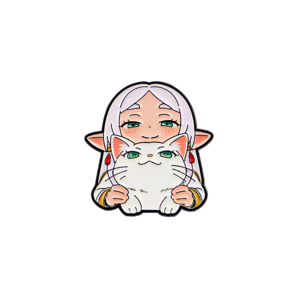 Cute White Haired Elf Enamel Pin Set - Cartoon Girls Brooches for Backpack or Clothing