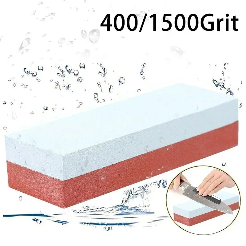Double-Sided Sharpening Stone 400/1500 Grit Kitchen Knife & Tool Sharpener