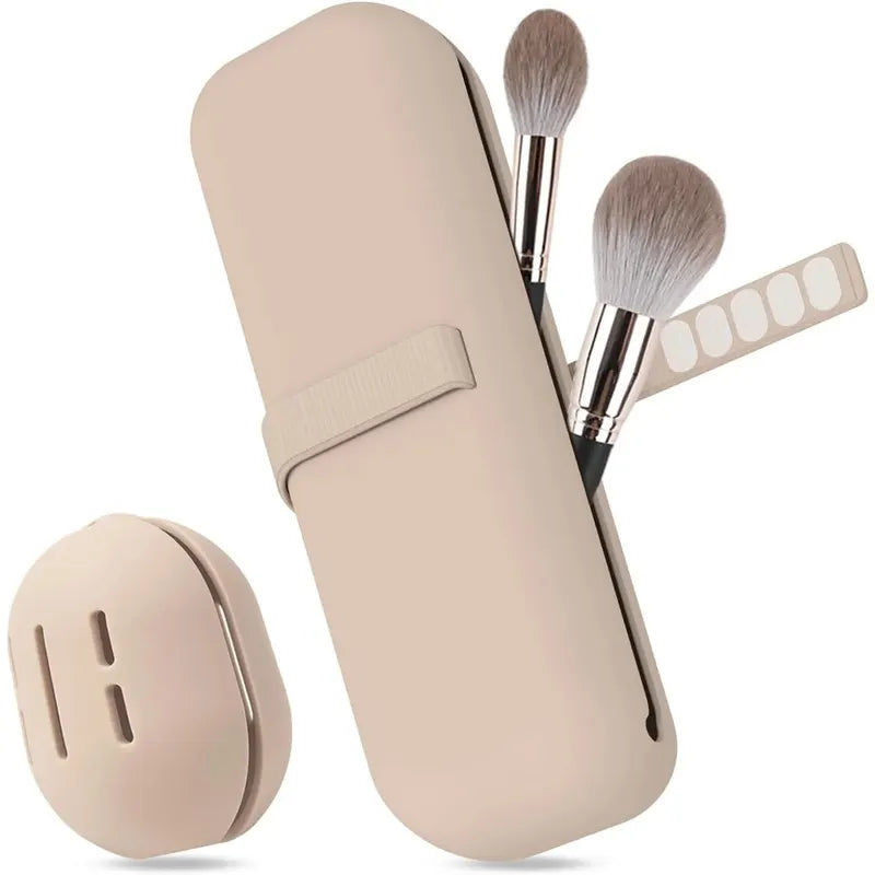 Travel Makeup Brush Holder Silicone Cosmetic Bag Waterproof Portable Organizer for Women Girls