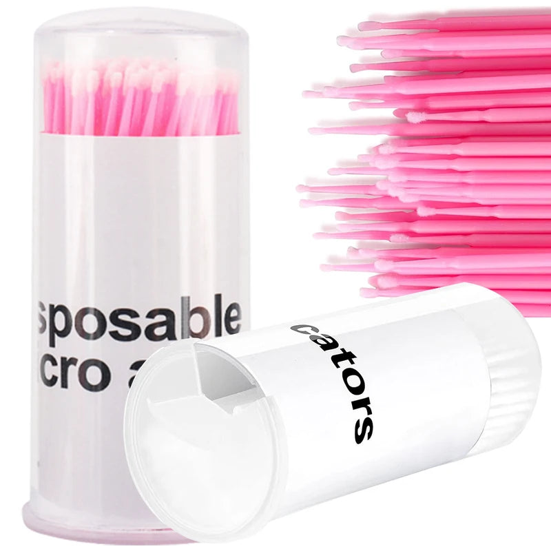 100pcs Cotton Swabs Micro Applicators Brush for Eyelash Extensions & Cleaning