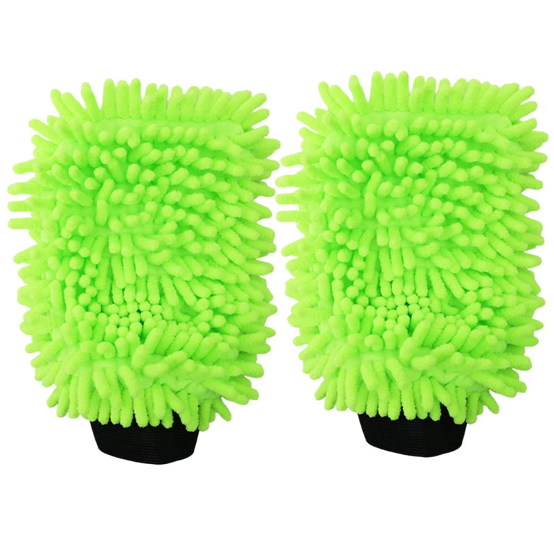 Microfiber Car Wash Gloves Scratch-Free Dual-Sided Cleaning Tool Portable Gloves