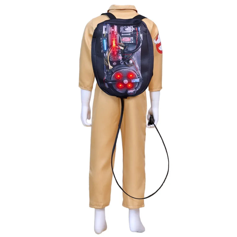Kids Ghostbusters Cosplay Costume with Backpack - Christmas Party Gift