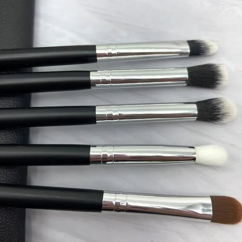 11pcs Synthetic Eyeshadow Brush Set with Nylon Bristles & Wooden Handles - Fragrance-Free