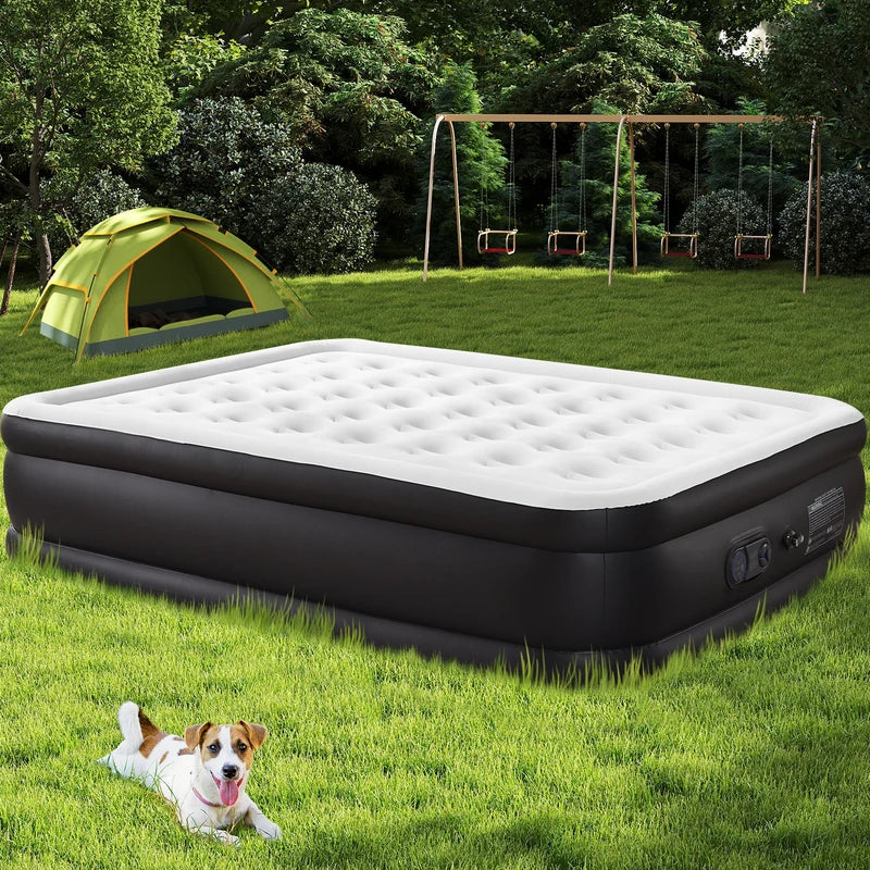 Queen Air Mattress with Built-in Pump, 22 Inch Tall Inflatable Bed for Camping & Home