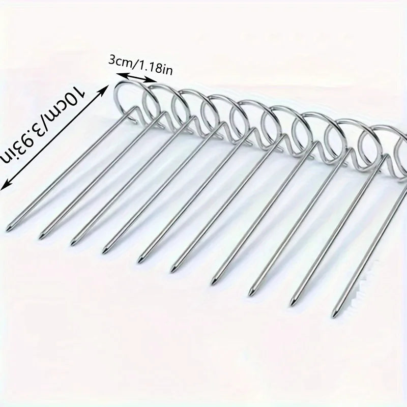 10pcs Air Fryer Skewer Set Food Grade 304 Stainless Steel Universal Accessories