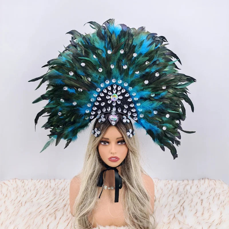 Carnival-Themed Feather Headdresses for Costumes & Party Hats