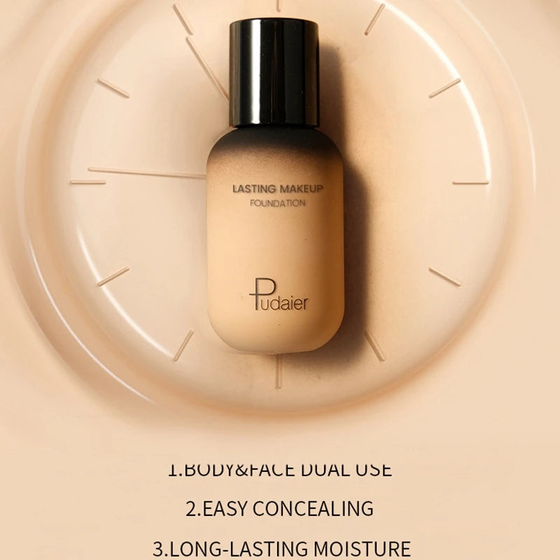 40ml Waterproof Liquid Foundation Cream for Face & Body - Oil-Control, Matte Finish, Cover Acne