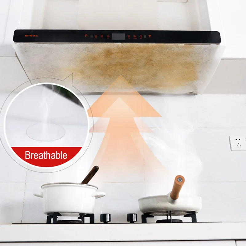 Disposable Range Hood Filter Paper 5/10M Non-Woven Grease Filter for Kitchen Ventilation