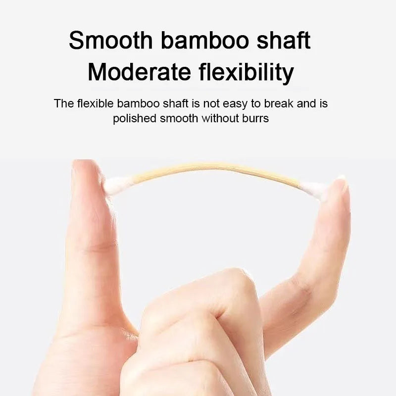 1000 Count Cotton Swabs for Ear & Makeup - Eco-Friendly Double Bamboo Sticks