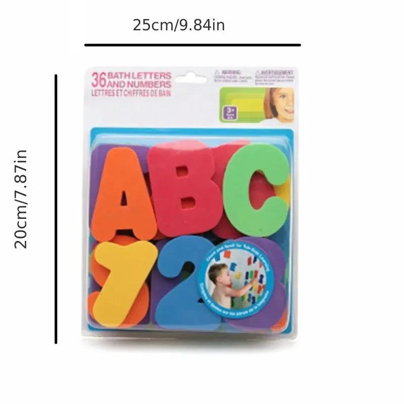 36pcs Alphanumeric Letter Bath Puzzle Toys for Kids - Educational Water Play Set