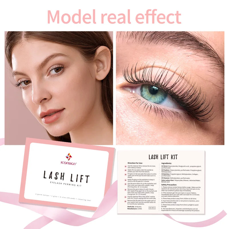 Lash Lift Kit with Keratin for Long-Lasting Curled Eyelashes - 6 to 8 Weeks