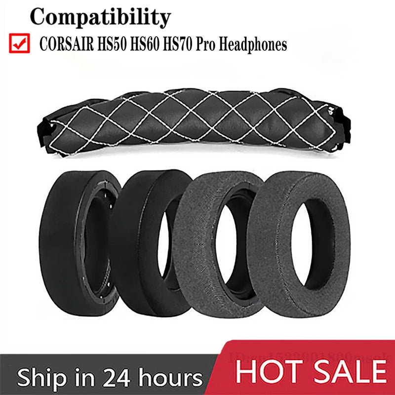 Replacement Ear Pads for Corsair Over-Ear Headphones - Thicker Fabric Cushions