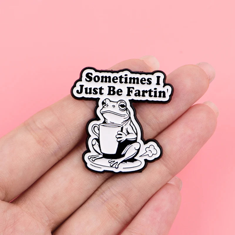 Funny Frog Enamel Pin Lapel Badge for Bags & Clothing - Gift Idea