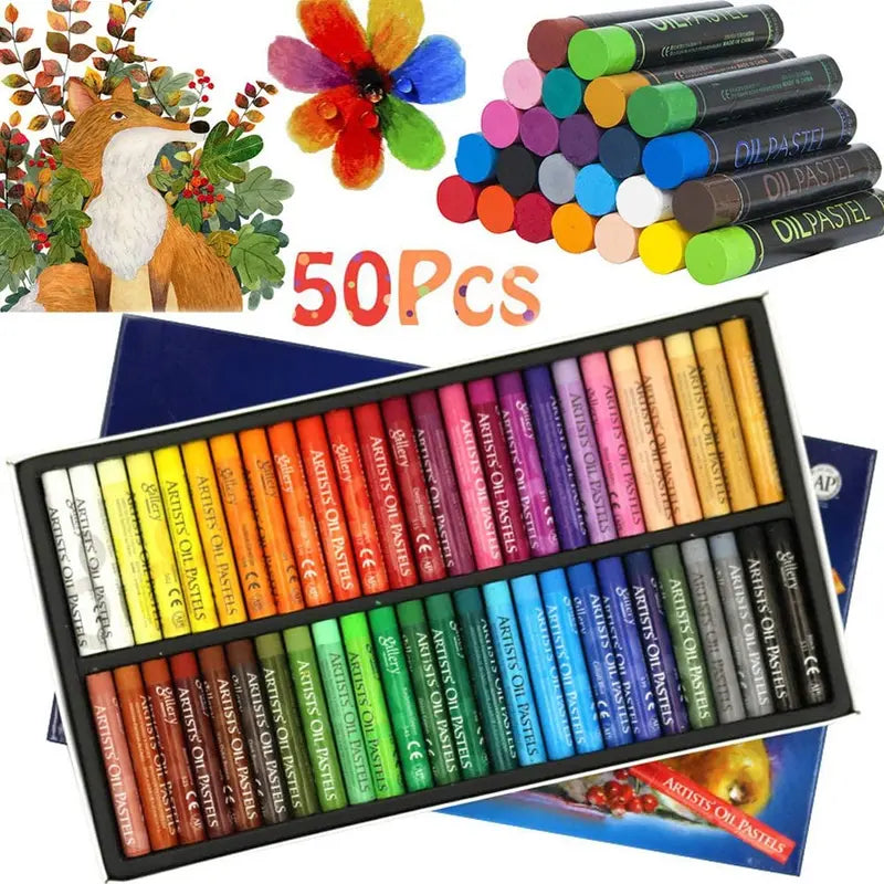 Oil Pastel Set 12/25/48 Colors Artist Soft Water-Soluble Drawing Supplies