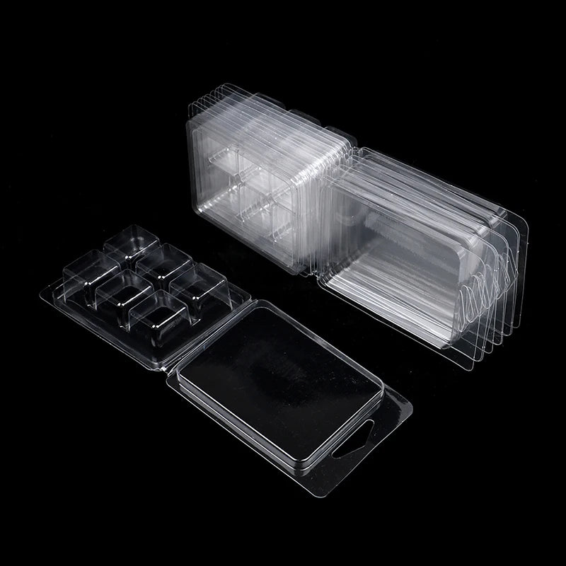 10Pcs Wax Melt Clamshell Molds Clear Wax Cubes for Candle Making