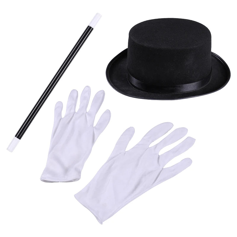 Circus Ringmaster Tailcoat Costume with Hat, Wand & Gloves for Kids & Adults