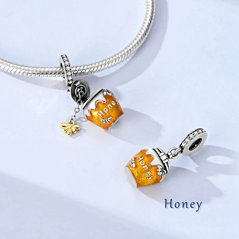Sterling Silver Charms Bead for Bracelets & Necklaces - Cat Heart & Clip Jewelry