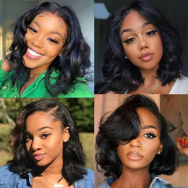 Human Hair Wigs Body Wave V Part Wigs for Black Women Glueless Lace Short Bob