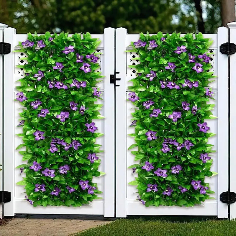 Artificial Privacy Fence Screen with Flower Pattern - Expandable Garden Divider - Outdoor & Balcony Decor