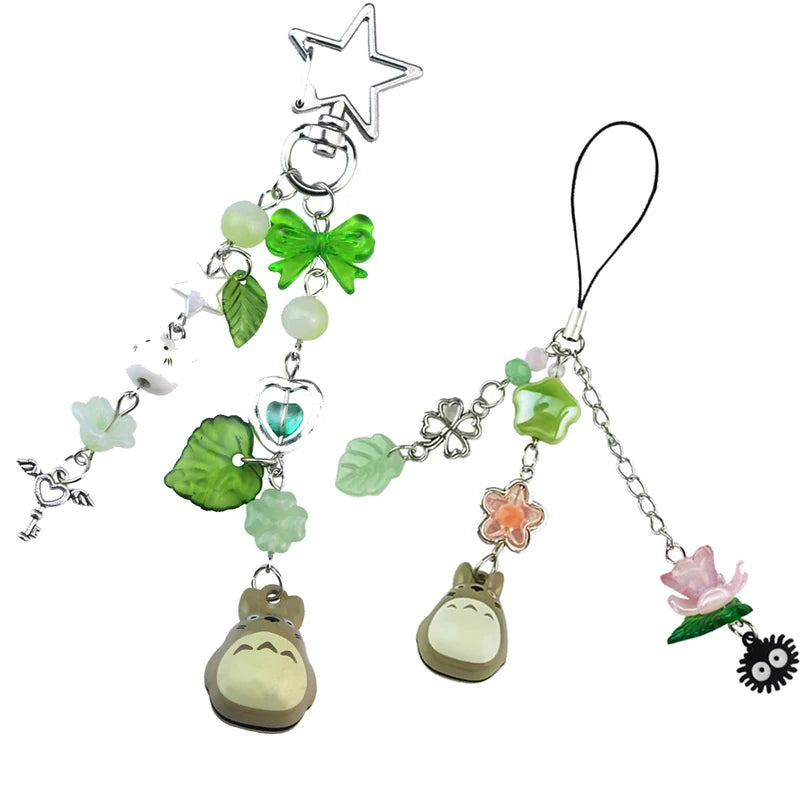 Y2K Handmade Beaded Cat Lanyard Phone Pendant Bag Charm Keychain for Girls