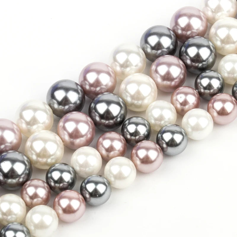 Natural Freshwater Glass Shell Beads for Jewelry Making - 6 Sizes, Multicolor