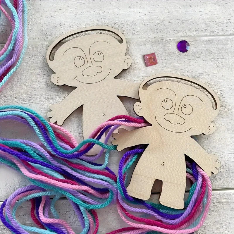 10pcs Wooden Mini Human Craft Figures for Parties Halloween Decorations New Year Gifts