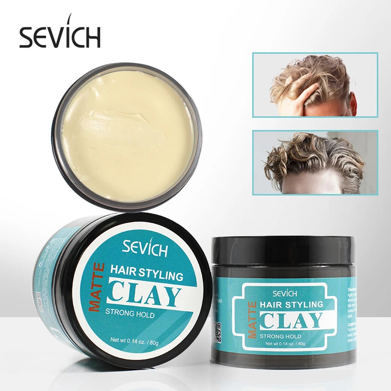 Strong Hold Hair Styling Clay for Men - Natural Matte Finish, 80g