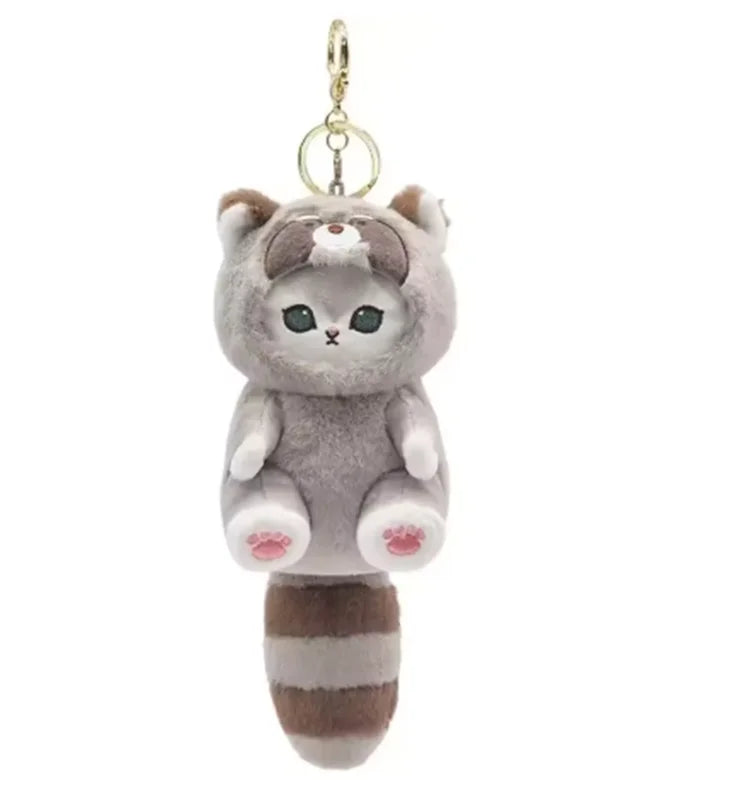 Kawaii Cartoon Shark Cat Keychain Pendant - Cross-Dressing Doll Backpack Decor Toys