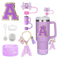 8PCS Tumbler Accessories Set for 30oz & 40oz Stanley Cups - Silicone Straw Cover Handle Charm