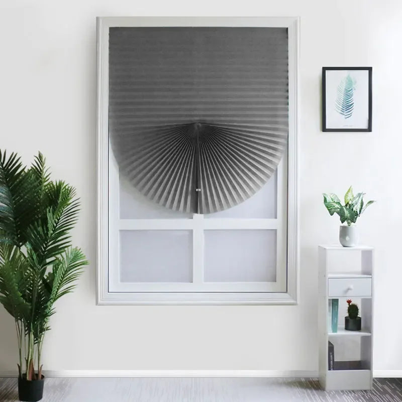 Self-Adhesive Pleated Window Shades for Balcony, Bathroom & Living Room