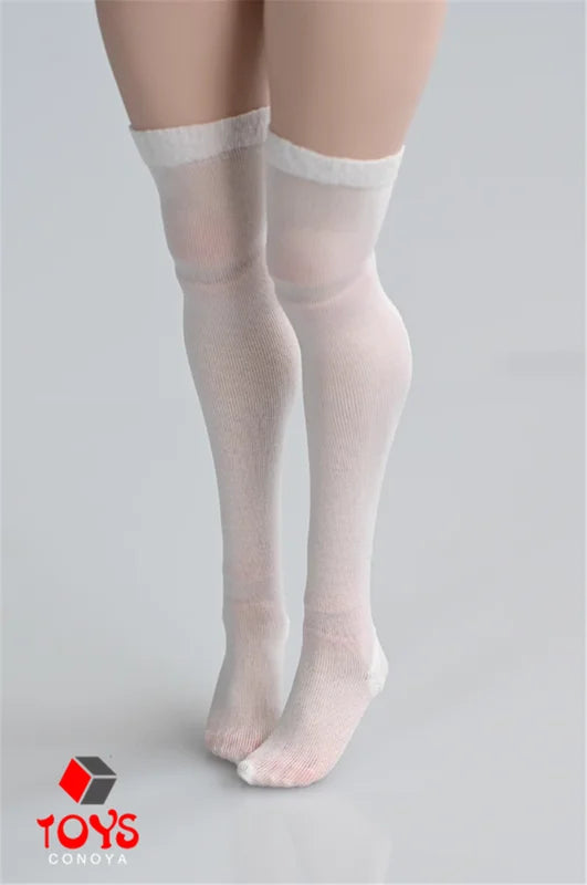 1/6 Scale Female Action Figure Socks - Semi-transparent Short & Long Stockings