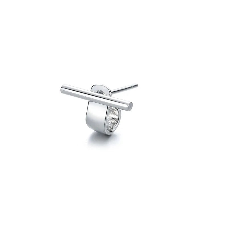 Sterling Silver Geometric Stud Earrings for Women - Versatile Jewelry Gift