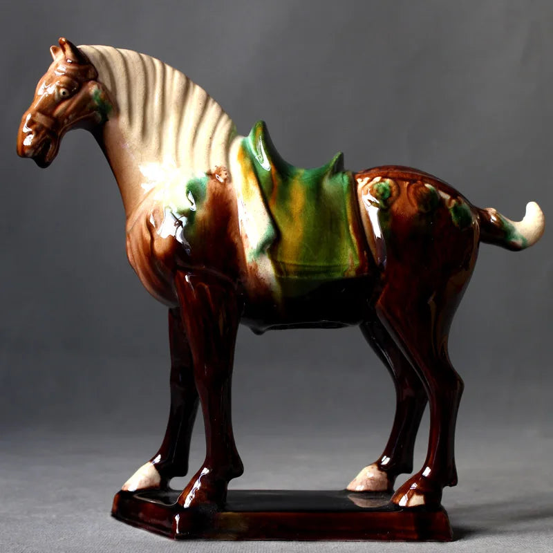 Ceramic Horse Sculpture Home Decor Statue for Living Room & Office