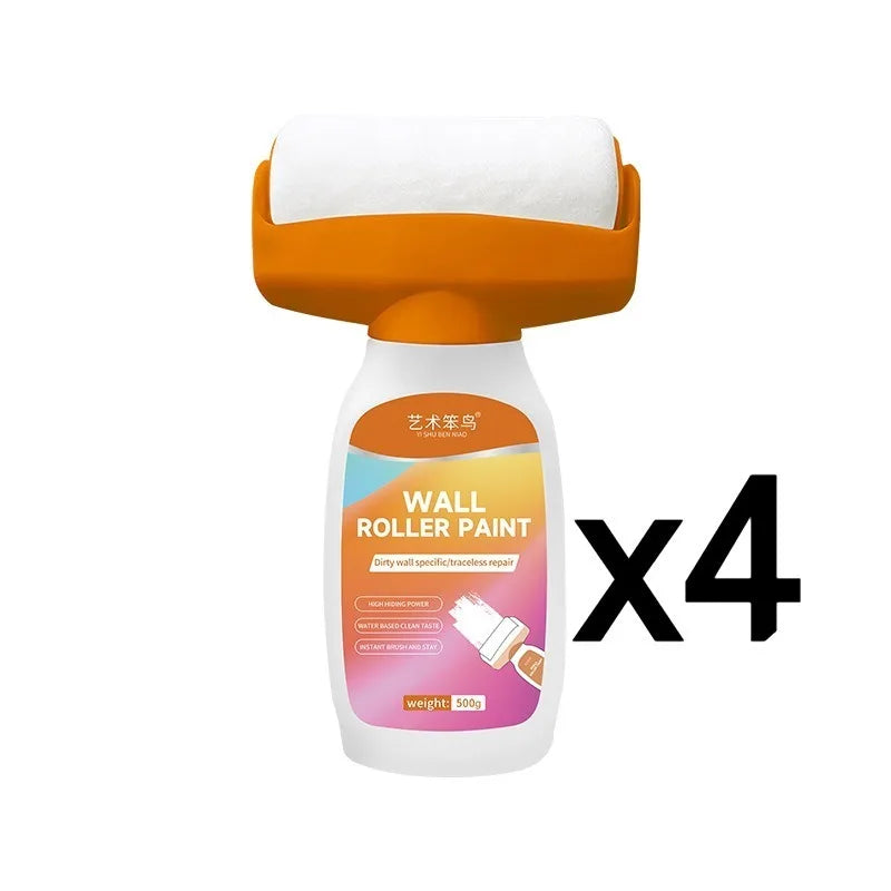Water-Based Wall Repair Paint Set with Self-Brushing Roller - Interior Latex Wall Patch